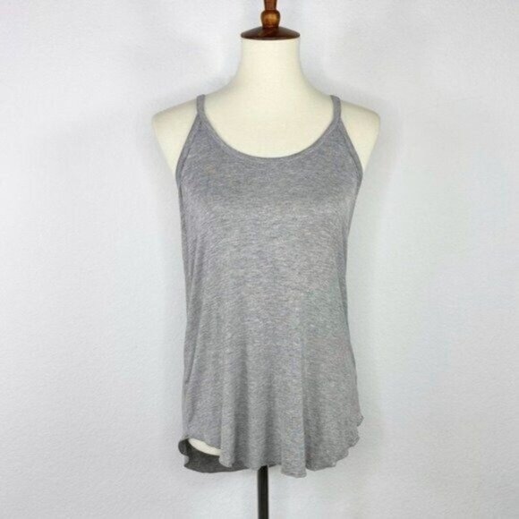 NEW Chaser Ruffle Racerback Grey Tank Size M - Picture 2 of 7